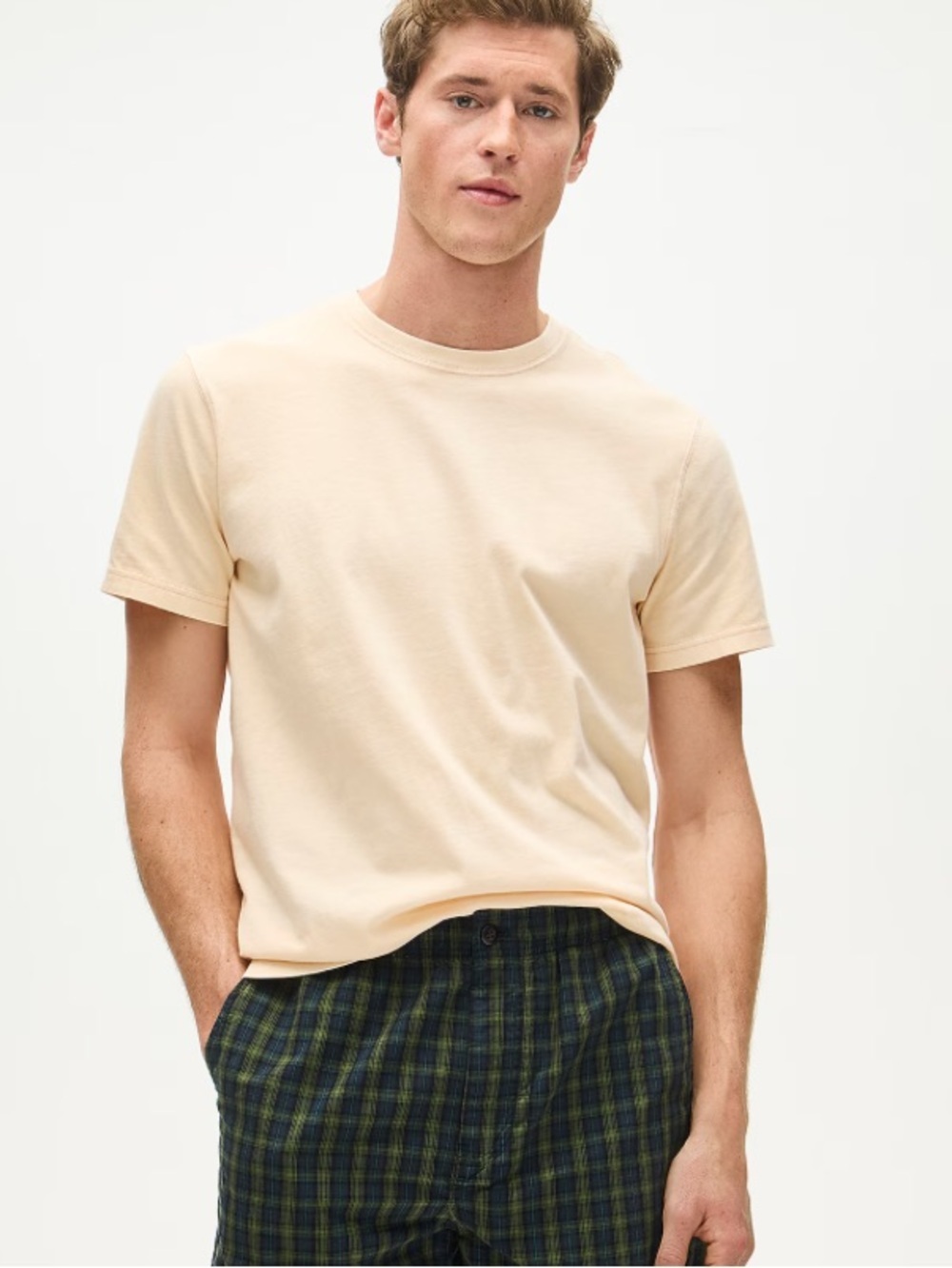 J crew fresh custard orange Vintage-wash cotton T-shirt with contrast stitching